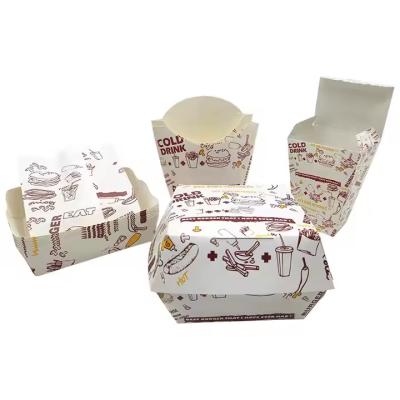 China Customized eco-friendly fast food packaging box for fried chicken french fries burger box set meal for sale