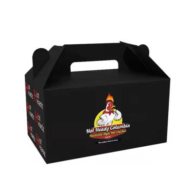 China Eco-friendly customized fried chicken box with handle and fast food takeaway box for sale