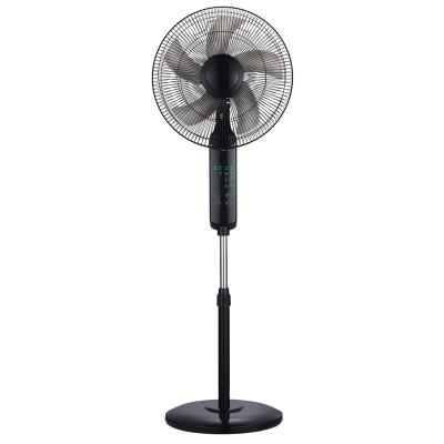 China Modern Black Bladeless Remote Control Pedestal Setting Household Electric Metal 3 Speed Five Electric Cooling Fan for sale
