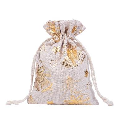 China Bolsas de presente de tecido de Natal Reutilizável Cordão de algodão durável Ecológico dos fornecedores à venda