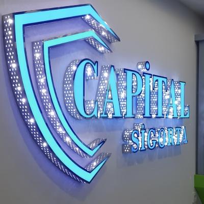 China Buildings Custom 3d stainless steel led channel letter sign punching holes luminous signs for sale