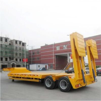 China Customizable 2-Axis 40t Automatic Ramp Low Bed Trailer for Heavy Duty Transport for sale
