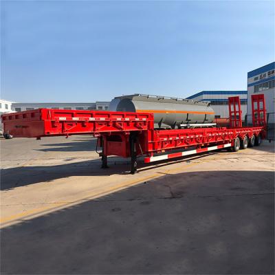 China 4 Axles 80T Heavy Duty Lowbed Trailer With Wideners With Mechanical Suspension and Springs for sale