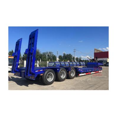 China New 3-Axis Enhanced Mechanical Ladder JOST Brand Landing Gear Low Bed Semi-Trailer, Good Quality for sale