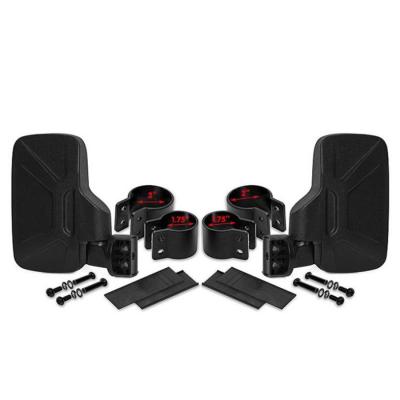 China ABS+Glass Universal One Pair 1.75/2 Inch Black Rear Mirror For ATV UTV Offroad for sale