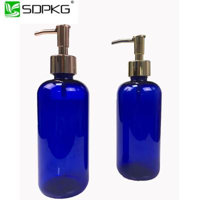 China Personal Care Cosmetic Packaging 16 oz PET Plastic Pump Bottle For Lotion Packaging for sale
