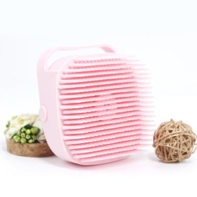 China New Wholesale Stocked Soft Silicone Massaging Brush Dog Cat Hair Bath Comb Pet Shower Brush for sale