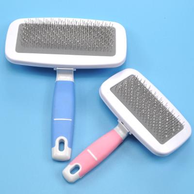 China Professional Pet Hair Remover Brush Self Cleaning Comb Hair Remover Grooming Throwing Dog Cat Slicker Brush for sale