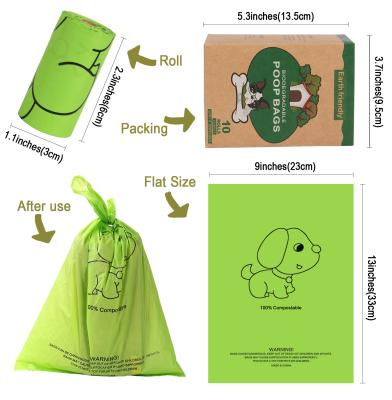 China Stored Dog Poop Bags 100% Eco Friendly Green Eco Friendly Disposable Dog Poop Bag Dispenser Biodegradable Custom Printed for sale