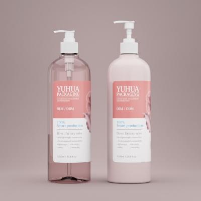 China Großhandelsflasche mit Plastiklotion Weiß1000ml spezielle PET-Shampoo- und Conditionerflasche zu verkaufen
