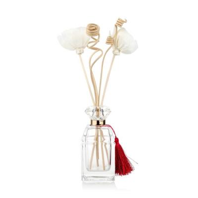 China Botella de vidrio decorativa casera del difusor del OEM 80ml vacío con Crystal Cap en venta