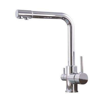 China EUROPEAN Contemporary Kitchen Faucet Hot And Cold Double Handle 360 Degree Swivel Kitchen Sink Faucet Mixer Tap for sale