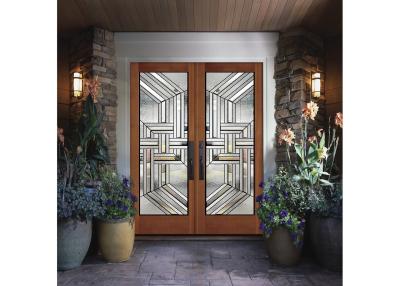 China Custom Wooden Door Glass , Theft Proof Bevel Translucent Glass Panels for sale