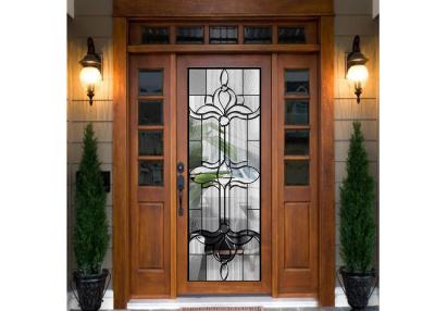 China Door Embroidered Beveled Clear Art Glass Sheets , Decorative Panel Glass for sale