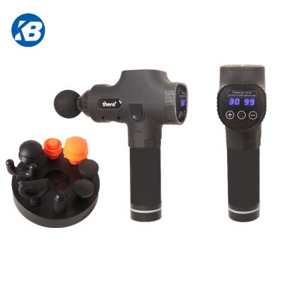 China Dropshipping Professional 30 Levels/Removable 2021 Battery/LCD Touch Screen Model 30 Speed LCD Screen Percussion Fascial Massag Massage Gun Attachments for sale