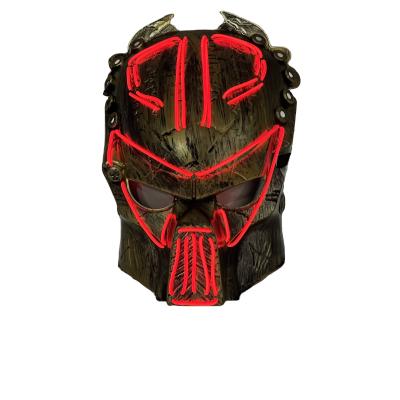 China Handcrafted String Action Number EL Mask Film Series Birthday Holiday Glowing Light Classic Predator Led Glow Robot Design Light Mask for sale
