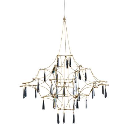 China Hot Sale Nordic Modern Colorful Iron Hanging Firefly Led Chandelier Pendant Lights For Living Room Bedroom Dining Room for sale