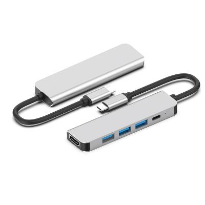 China Hot Selling Cell Phone Types / Computer 5 In 1 Portable Slim Multi Compact Port Dock Up To 5Gbps Ddta High Speed Transfer Usb Por Hub for sale