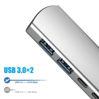China Mobile Phone Types / Computer Hot High Speed OEM 5 In 1 Port Port Hub 4 USB 3.0 USB-C Gen1 USB Type C Hub For Windows for sale