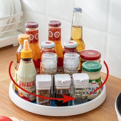 China Sustainable Round Single Row Easy To Move Condiment Service 360 Rotating Rack Spice Seasoning Rack For Indoor Kitchen for sale