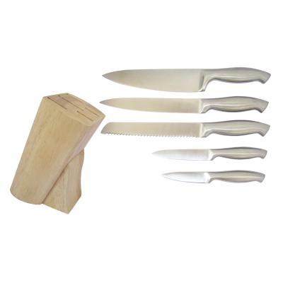 China Sustainable Kitchen Chef Stainless Steel 5Pcs Knife Set With Hollow Handle for sale