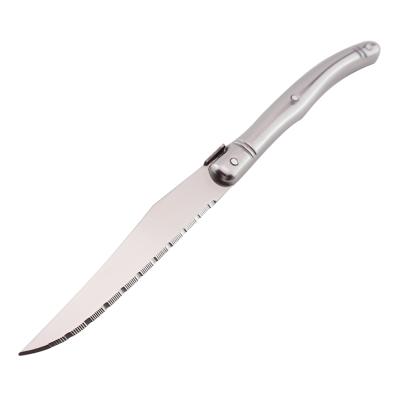 China Full Stainless Steel Steak Knife Sustainable Laguiole Steak Knife With Serrated Blade for sale