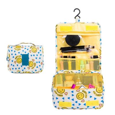China Zipper Closure BSCI ISO Sedex FAMA Fashion Logo Pink Leopard Large Cosmetic Travel Organizer Multicolor Custom Hanging Folding Toiletry Bag for sale