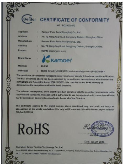 RoHS - Kamoer Fluid Tech (shanghai) Co., Ltd.