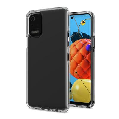China Two-in-One Transparent Mobile Back Covers Custom Printed Clear 2 In 1 Phone Case For LG K52 Q52 K42 K62 for sale