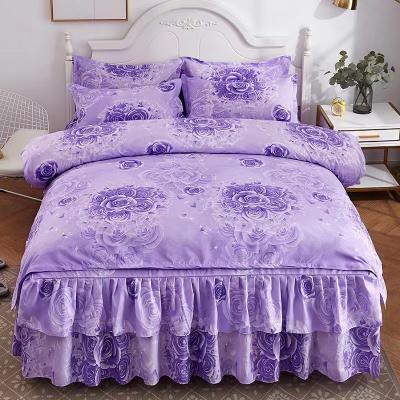 China 100% Sustainable Polyester Bed Sheet Sets 140gsm Cotton Fabric Sheet Bedding Set for sale
