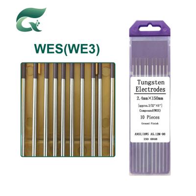 China Weißfarbene WES-Verbindung Wolfram-Tig-Schweißelektrode 3 mm zu verkaufen