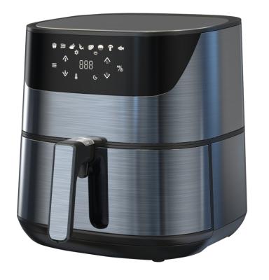 China 2023 new hotel air fryer 7L LCD digital display, color steel body, 8 smart cooking menu, kitchen appliance for sale