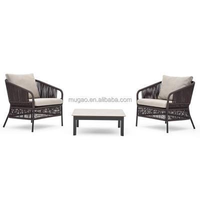 China All Weather Outdoor Furniture Pool Sofa Set Aluminum Garden Sofa Rope Outdoor Garden Sofa Set for sale