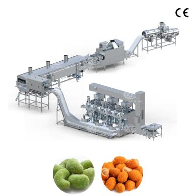 中国 フルライ自動制御先端ピーナッツコーティング 揚げと調味料生産ライン 一貫した高品質の出力 700-800kg/h 販売のため