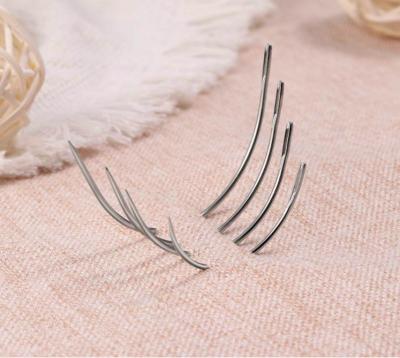 China 25pcs C Style Handmade Sewing Weaving Needle For Weft Type Curved Thread Salon Hair Extension Tools Weave Sewing Weaving Needle for sale