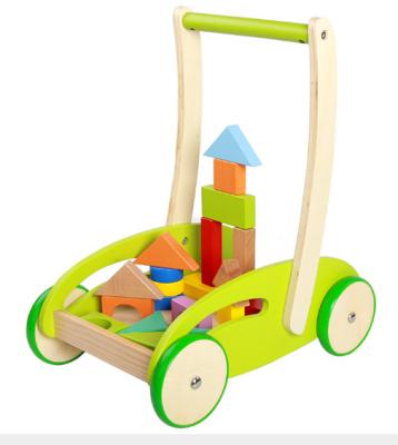 China New Popular Custom Made Logo Rolling Model Learning Wooden Baby Walker for sale