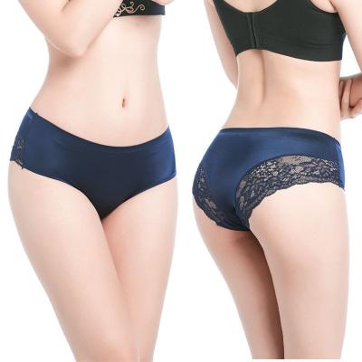 China Wholesale Women's Panties Satin Antibacterial Stretch Gummy Underwear Factory Girls Use Panties Lace Up Panties Women Ladies Underwear for sale