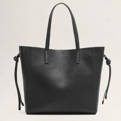 China Custom Classic Black Shopper Handbag Purse Ladies Leather Tote Bag Shoulder Shopper Handbag Purse For Women for sale