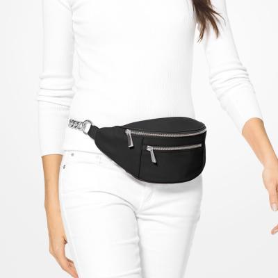 China Custom Water Proof Waterproof Black Nylon Women Sport Casual Belt Waist Bag Bumbag Ladies Fanny Pack for sale