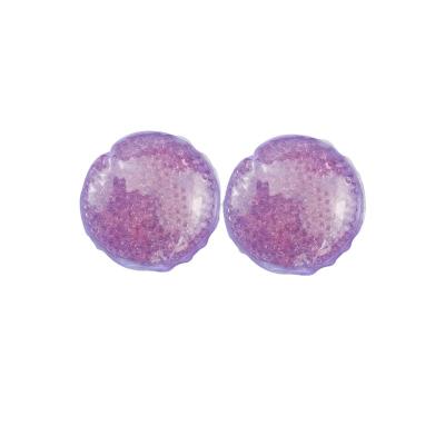 China Convenient Reusable Multi Cloth Reusable Circle Goal Reusable Plush Gel Beads Bag Hot Cold Packed Ice Pack In Purple for sale