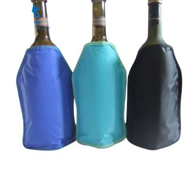 China Sustainable Premium Nylon Fabric Champagne Chill Bottle Gel Cooler Sleeve for Barware for sale