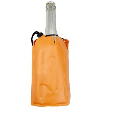 China Hot Sale Amazon PVC Plastic Wine Bottle Gel Cooler Chilled Bag For 750ml Bottle for sale
