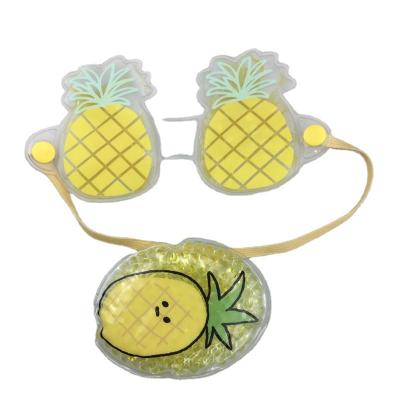 China 2021 factory promotion direct cooling gel eye fruit Anti-wrinkle gift mask set with pineapple design for sale
