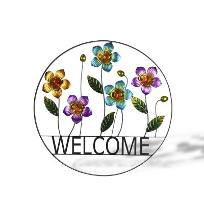 China Modern Country Hot Sale Wall Decoration Metal Leaf Flower 3d Wall Hanging for sale