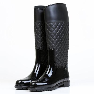 China Fashion Trend Best Selling Waterproof Rain Wellington Boots For Women Mid Calf Height for sale