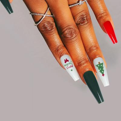 China Artificial Nail Art Press On Halloween Nail Art Tips Fake Nails Stickers Christmas Full Cover Nails Christmas Seller for sale