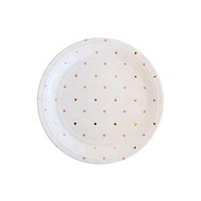 China Hot paper cup set party disposable tableware high-end cake dessert paper plate paper cup saucer for sale