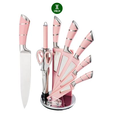 China 9 Pcs Sustainable Knife Set With Stand, Kitchen Knife Cutlery Set, Kitchen Knife Set With Block for sale