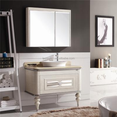 China BN-8332 Modern Cheap Free Standing Single Bathroom Vanity With Mirror Cabinet for sale