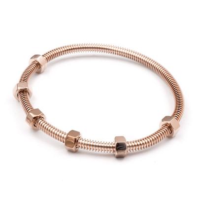 China CLASSIC Rose Gold Bangles Women Screw Bangles Signature Solitaire Bangles Stainless Steel Fashion Jewelry for sale